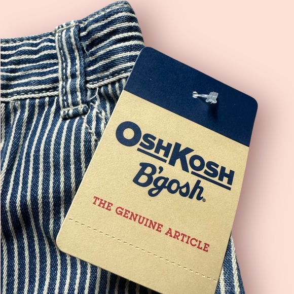 NWT Baby OshKosh B’Gosh Conductor Blue Stripe Cargo Shorts Size 6 Months - Picture 4 of 9